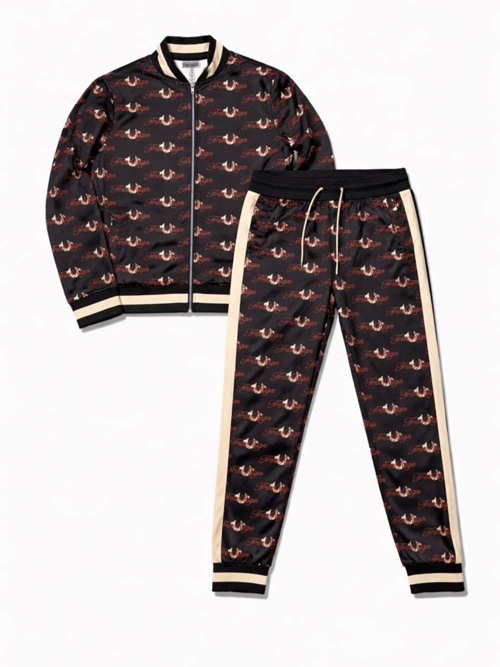 True Religion Matching Tracksuit Set M Black/Red Logo Jacket + Joggers 🔥